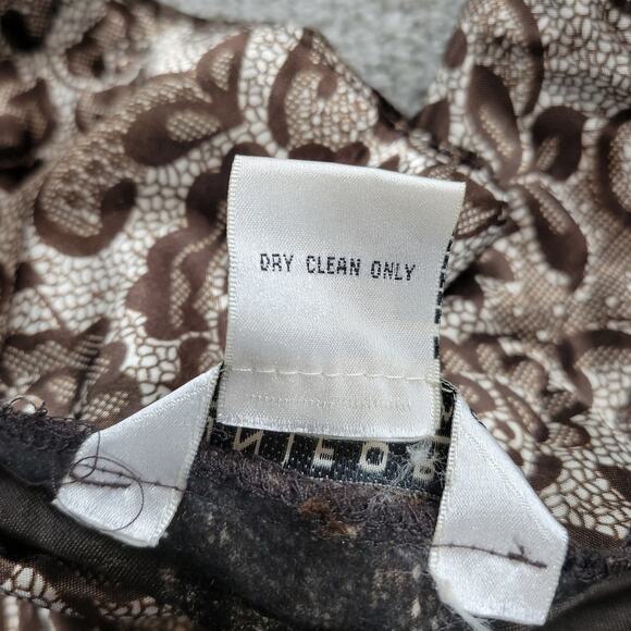 VTG John Paul Richard Velvet Skirt Womens 6 Brown Burnout Drop Waist Pleated Y2K - Picture 11 of 12